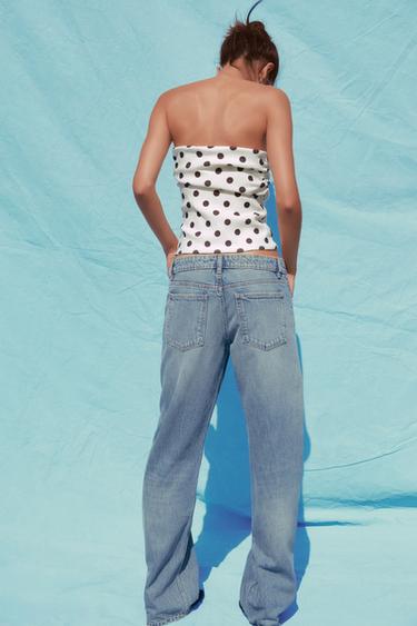 TOP BUSTIER À POIS - Blanc de Zara - Image 2