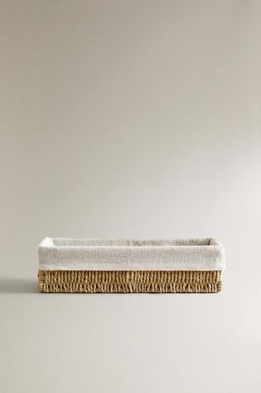 RECHTECKIGER KORB MIT STOFFEINLAGE - Hellbeige von Zara