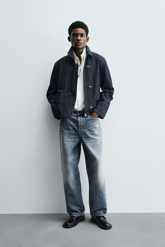 FIREMAN CLASP DENIM JACKET Indigo ZARA United Kingdom