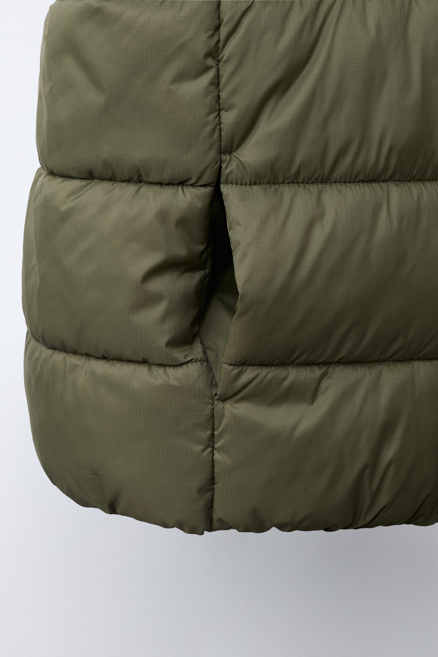 Детский жилет Zara Water-Repellent Nylon, цвет: Хаки — фото 6
