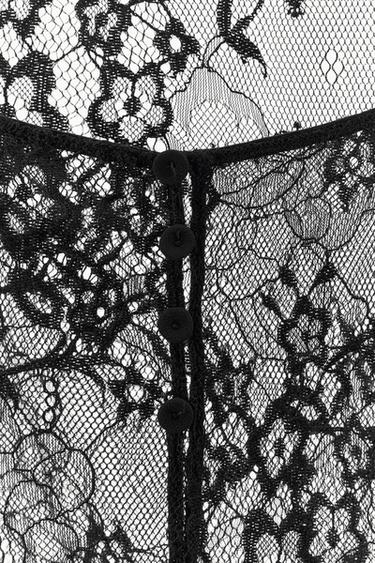 COMBINAISON À BRETELLES EN DENTELLE - Noir de Zara - Image 6