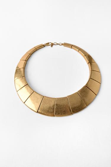 COLLIER MÉTALLIQUE À PIÈCES GÉOMÉTRIQUES - Doré de Zara