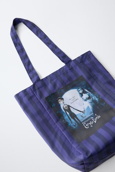 TIM BURTON WARNER BROS PICTURES ® STRIPED TOTE BAG - Blue by Zara