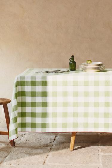 GINGHAM COTTON TABLECLOTH - Green by Zara
