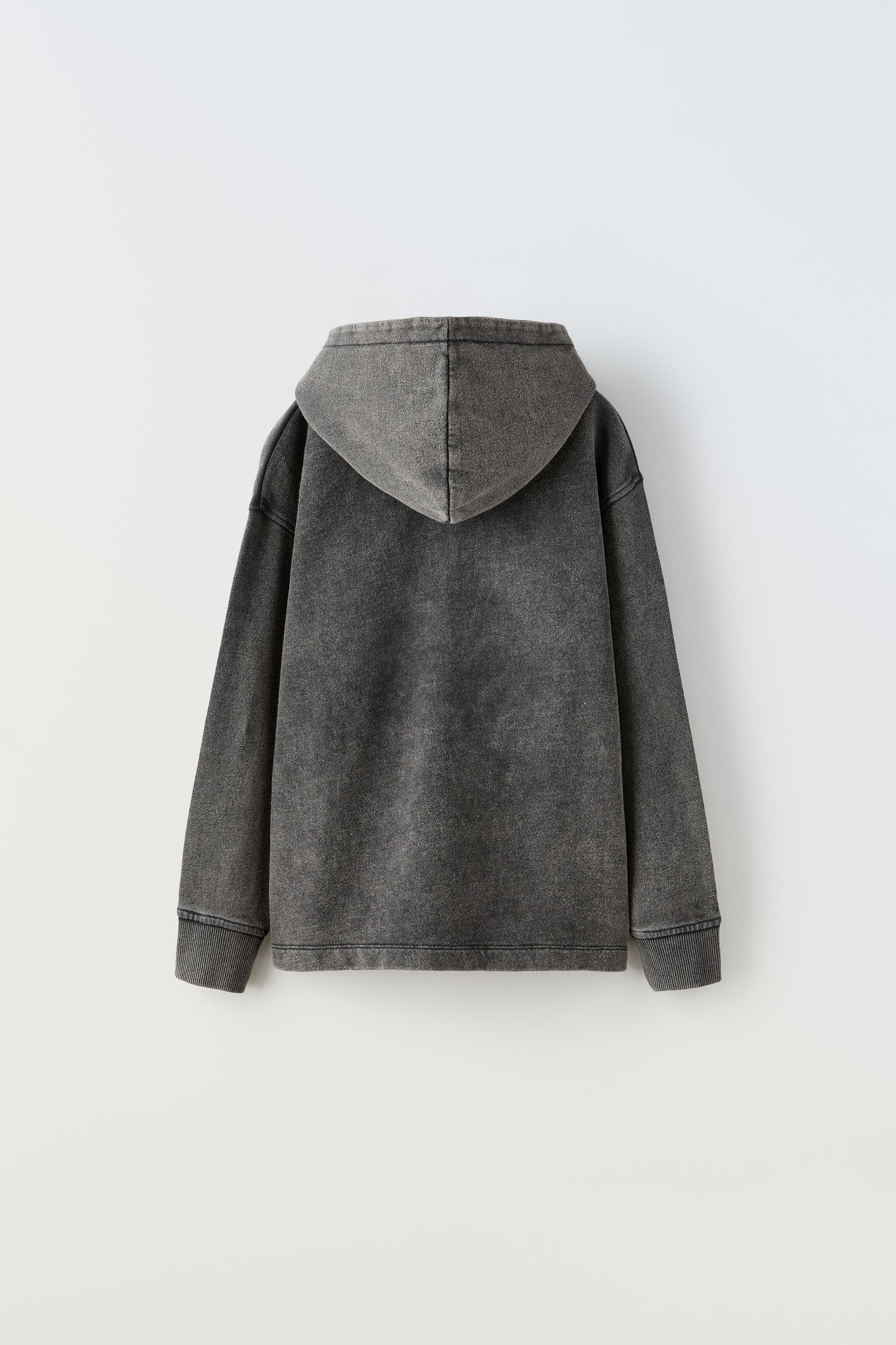 Basic grey hot sale hoodie zara