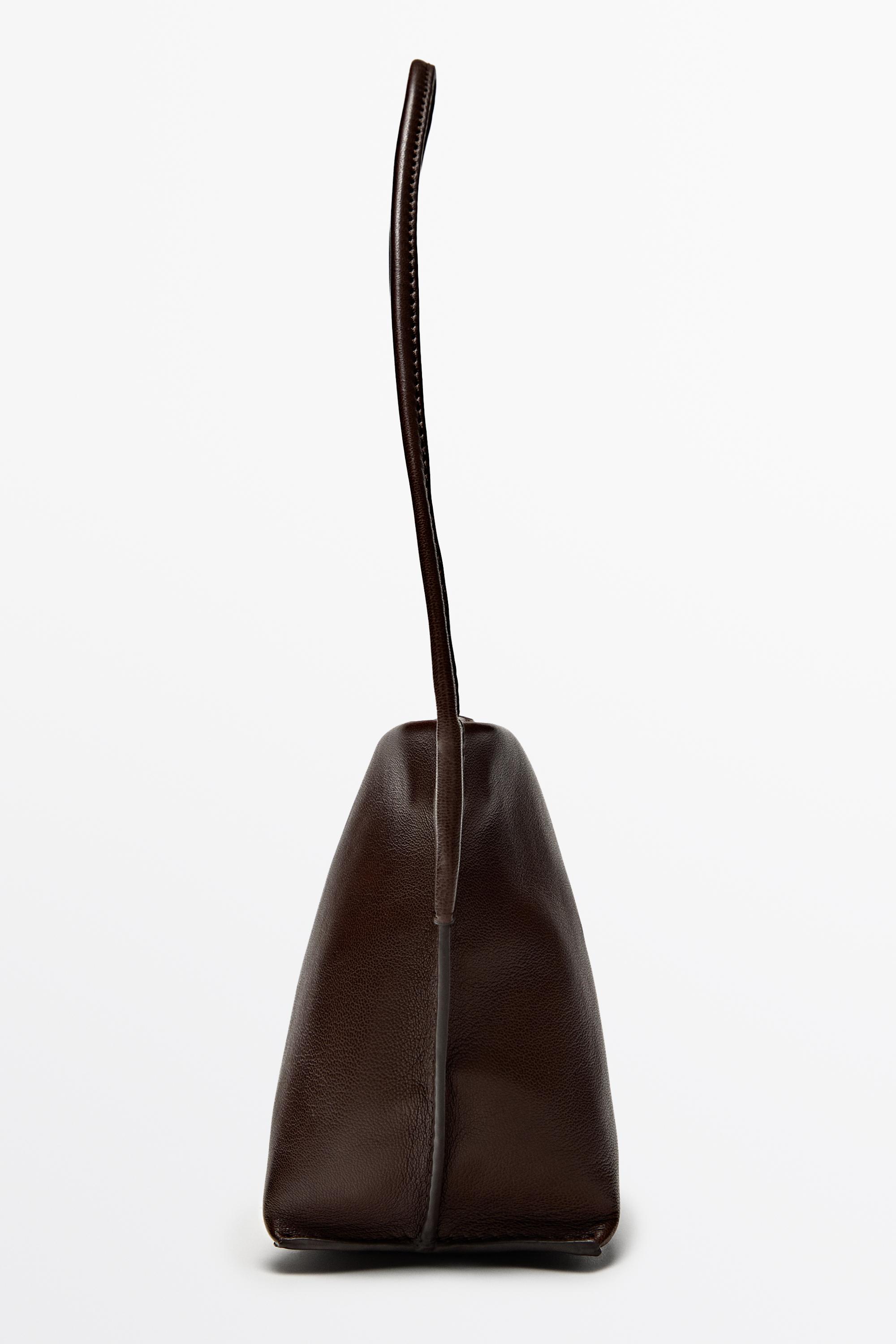 Sac porté épaule en cuir nappa
