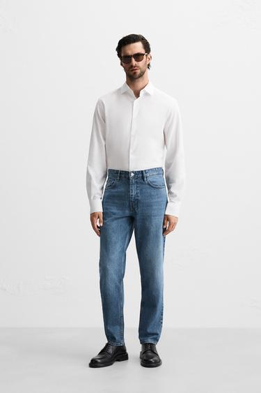 CAMISA TWILL RAYAS - Blanco de Zara - Imagen 0