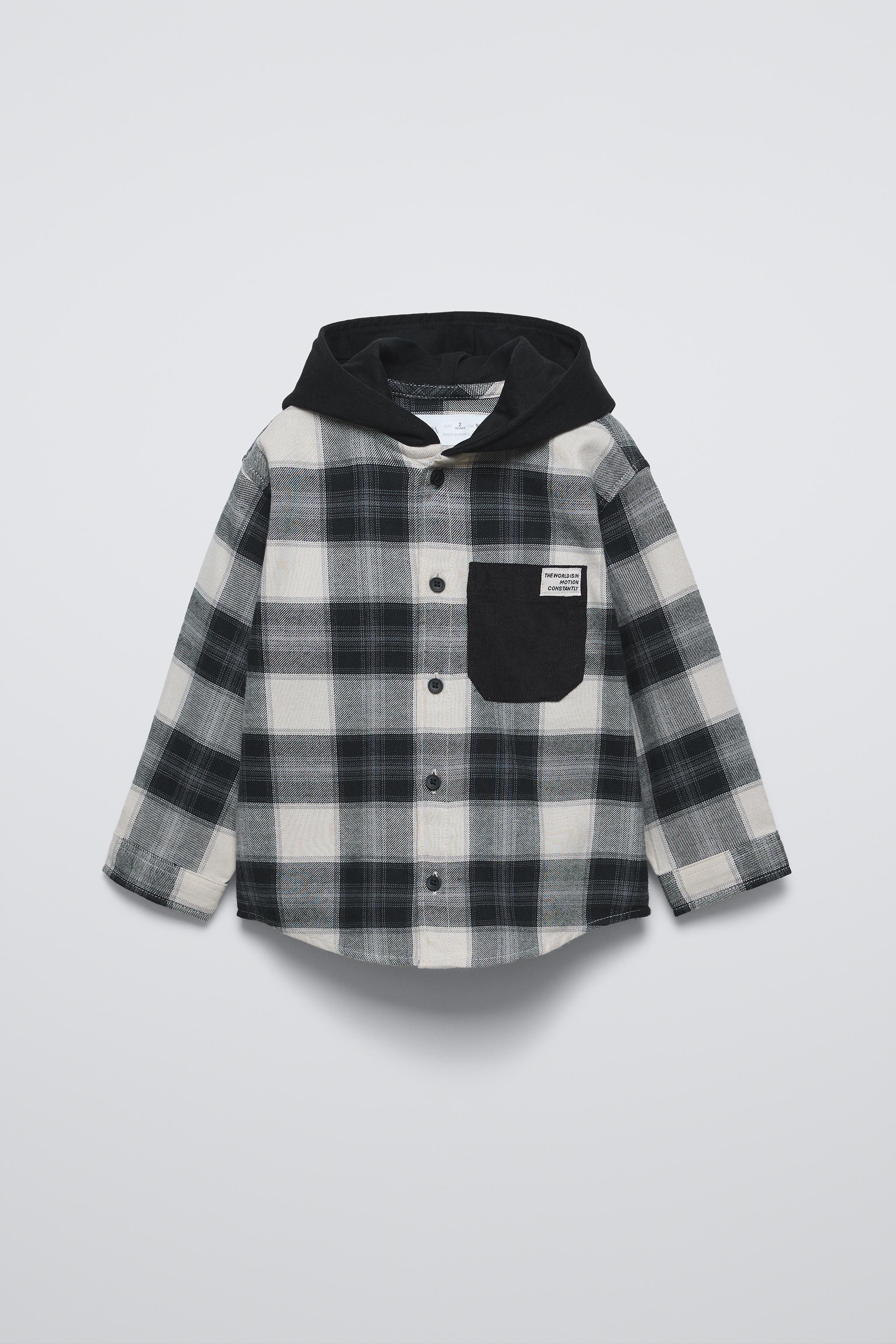 Checked shirt with hoodie sale