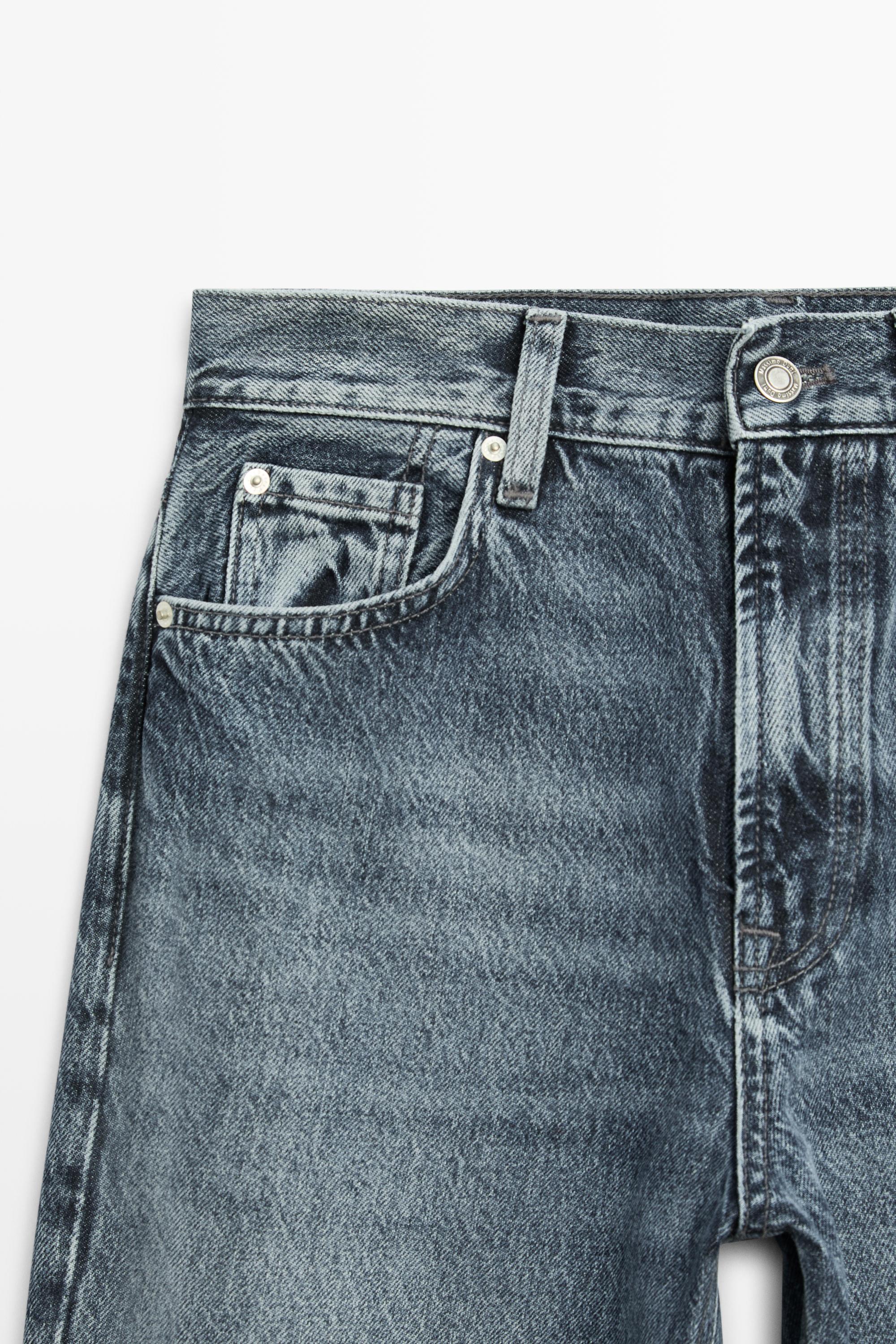 High-waist straight-leg jeans — Aquamarine