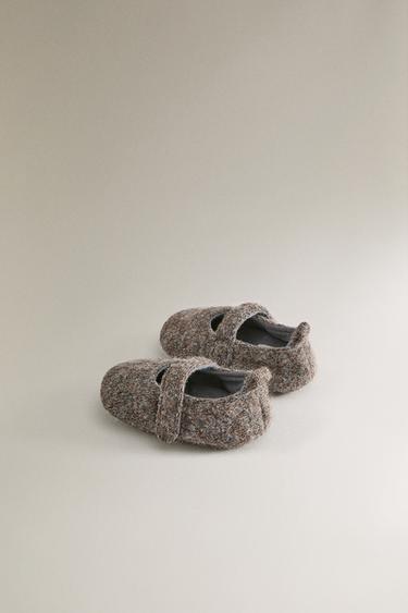 WOOL-EFFECT BALLERINAS - Grey by Zara - Image 3