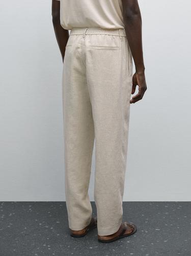 Pantalon de jogging 100 % lin - Beige de Zara