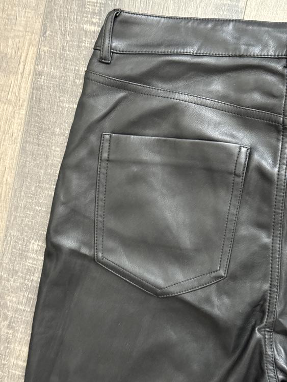 FAUX LEATHER FLARED SLIM PANTS - Image 3