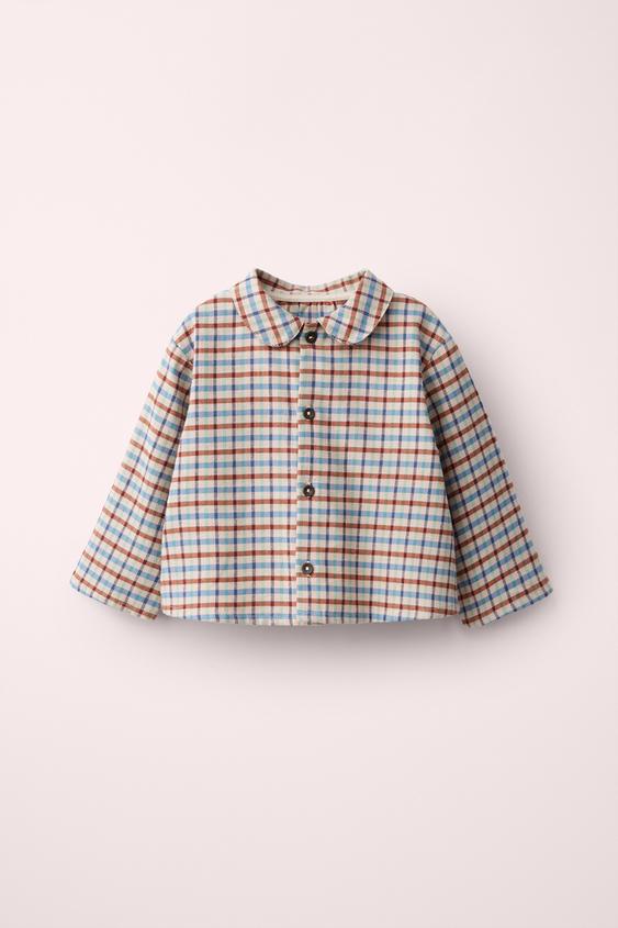 CAMISA ESTAMPA XADREZ CREATED BY CARAMEL LONDON X ZARA - Bege da Zara - Imagem 0