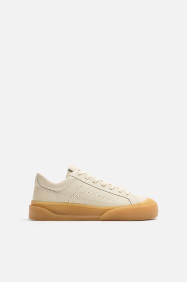 Zara LTHR SNKRS 14 - Bone White