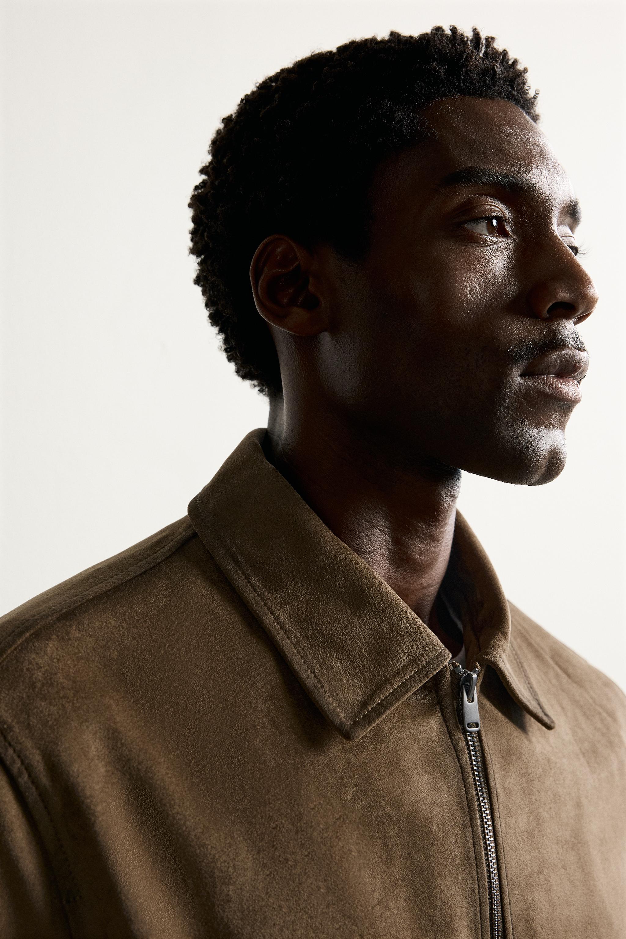 BLOUSON REGULAR FIT EFFET DAIM