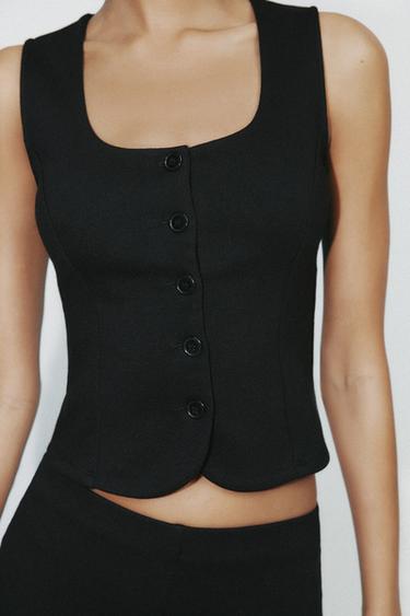 INTERLOCK VEST TOP - Black by Zara - Image 2