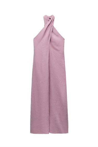 LINEN HALTERNECK DRESS
