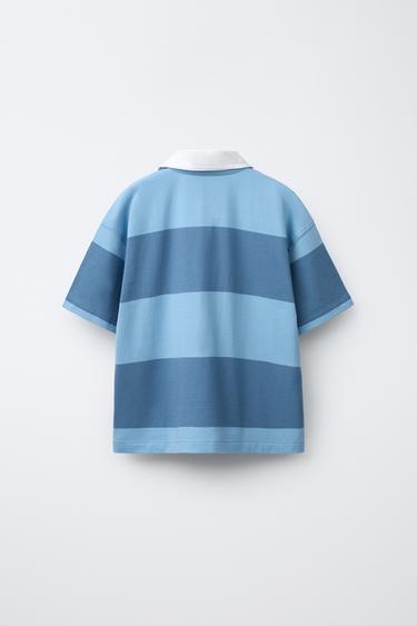 VARSITY STRIPED POLO SHIRT - Blue by Zara - Image 1