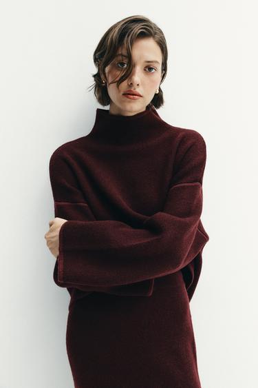 HIGH NECK JUMPER AND MIDI SKIRT SET -  by Zara - Image 0