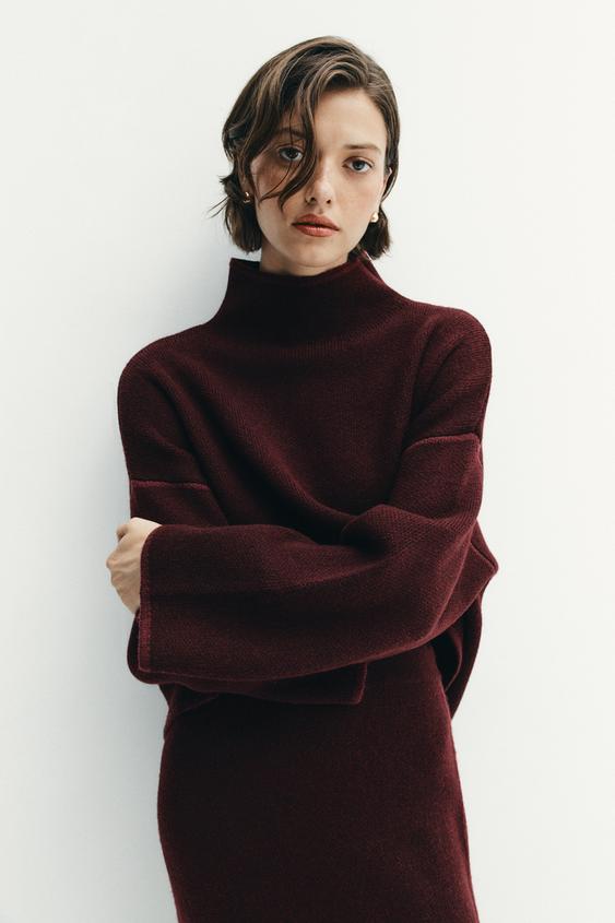 HIGH NECK JUMPER AND MIDI SKIRT SET -  by Zara - Image 0