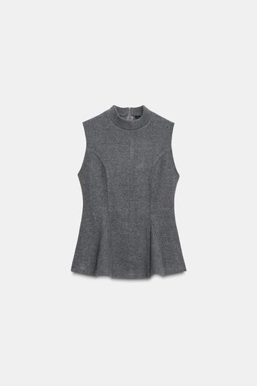 Zara SOFT PEPLUM TOP - 831