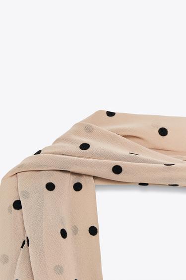 TOP HALTER À POIS FOULARD - Beige / Marron clair de Zara - Image 3