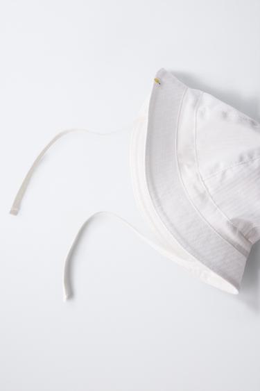 BEANIE WITH LABEL DETAIL - White by Zara - Image 2