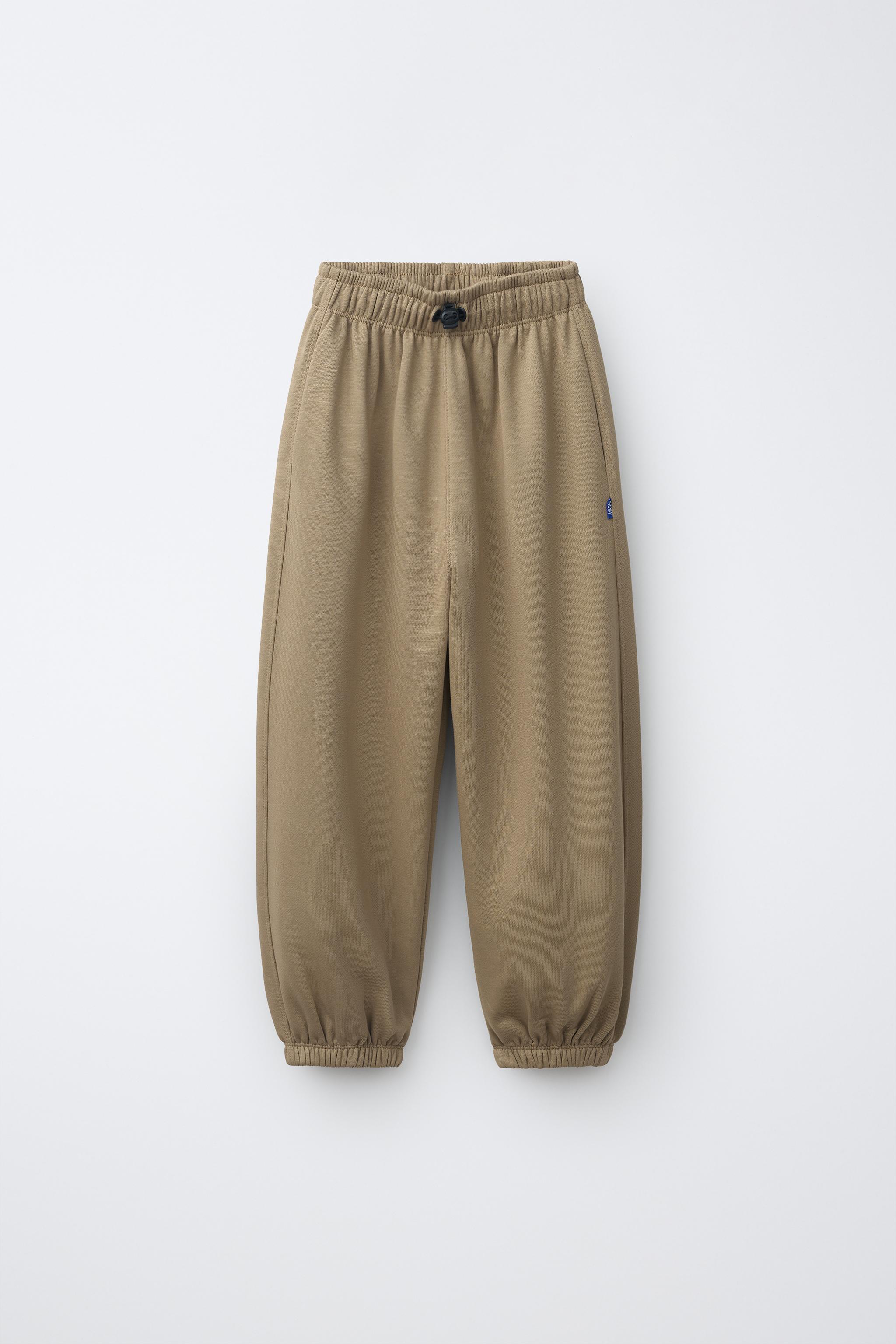 BALLOON PLUSH PANTS — Light brown