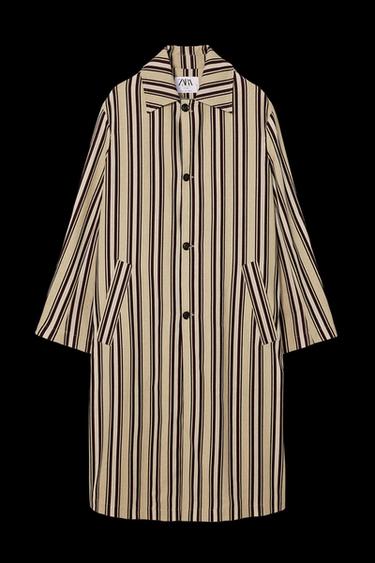GESTREIFTER TRENCHCOAT AUS BAUMWOLLE UND LEINEN - LIMITED EDITION - Granatrot von Zara - Bild 0