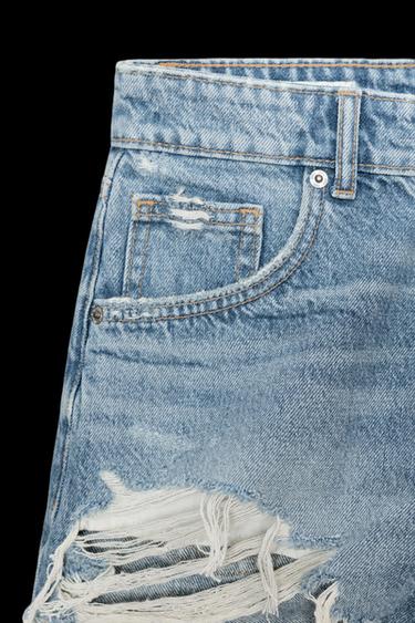 SHORT EN DENIM TRF CURVED TAILLE HAUTE - Bleu de Zara - Image 2