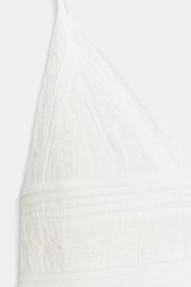 ROBE COURTE À BRETELLES BRODÉES - Blanc de Zara - Image 6