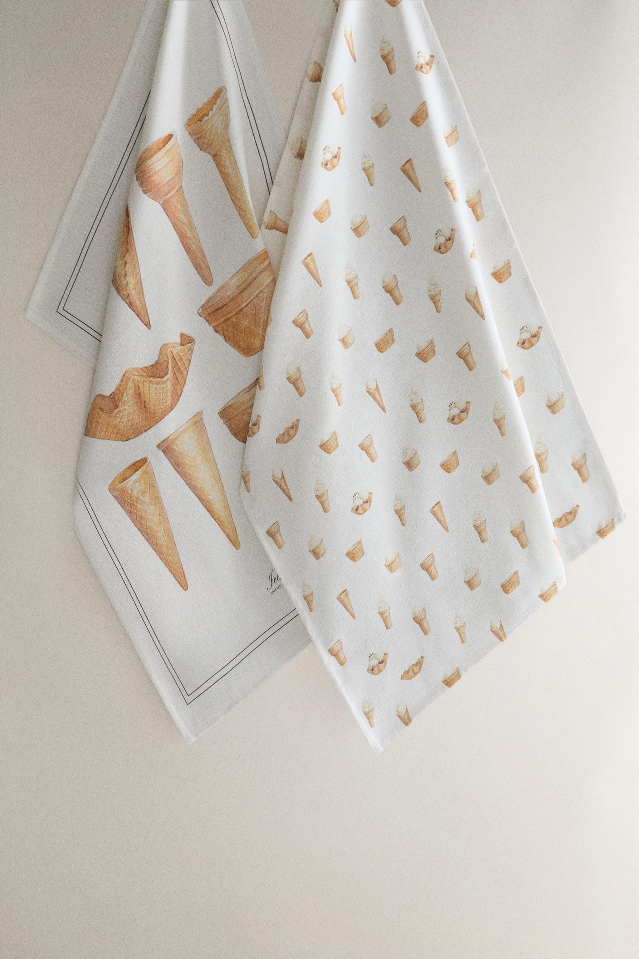 LOT DE 2 TORCHONS GLACES