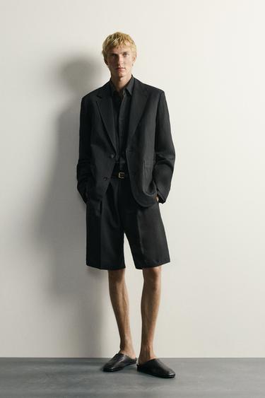 COSTUME COUPE DÉCONTRACTÉE EN LIN - Bleu ciel de Zara