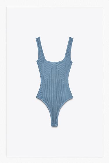 BODY ESTRUTURADO COM ALÇAS - Azul / Verde da Zara