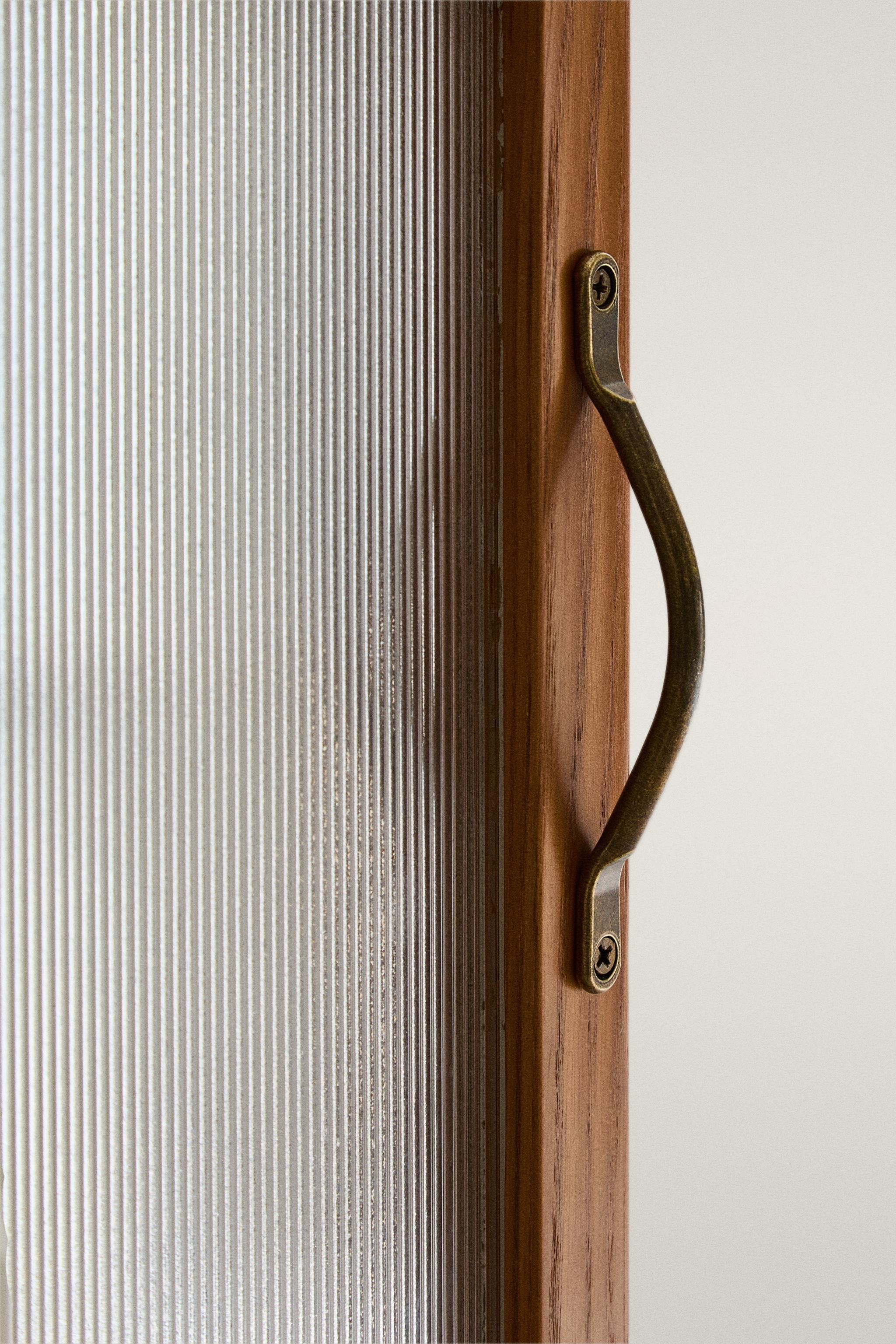 ASH WOOD DISPLAY CABINET WITH GLASS DOORS