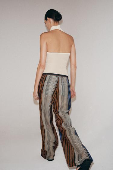 ZW COLLECTION STRIPED PYJAMA-STYLE TROUSERS - Multicoloured by Zara - Image 3