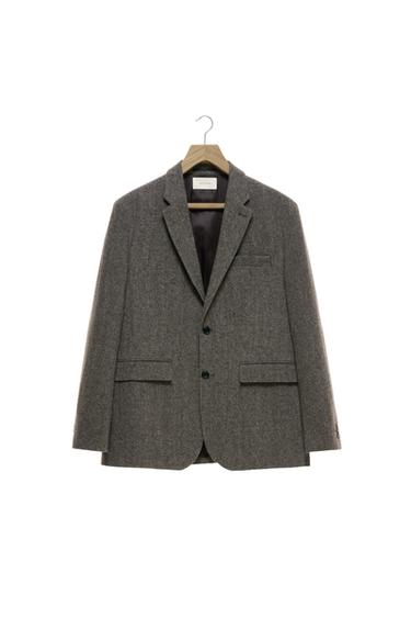 BLAZER REGULAR FIT ESTRUCTURA - Negro / Marrón de Zara