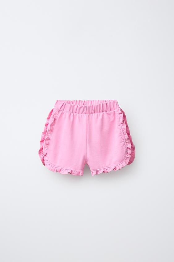 RUFFLED BERMUDA SHORTS - Mid-pink by Zara - Image 0