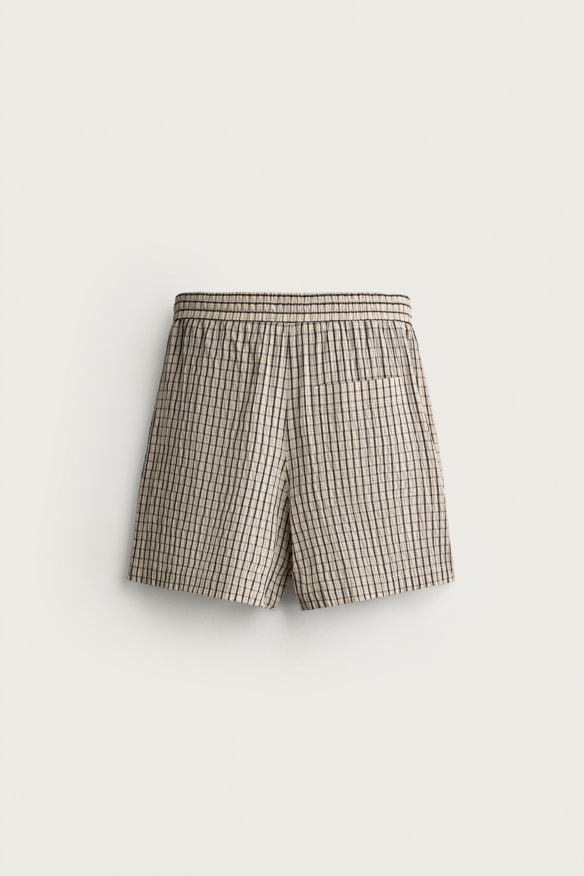 CHECKED RELAXED FIT SHORTS