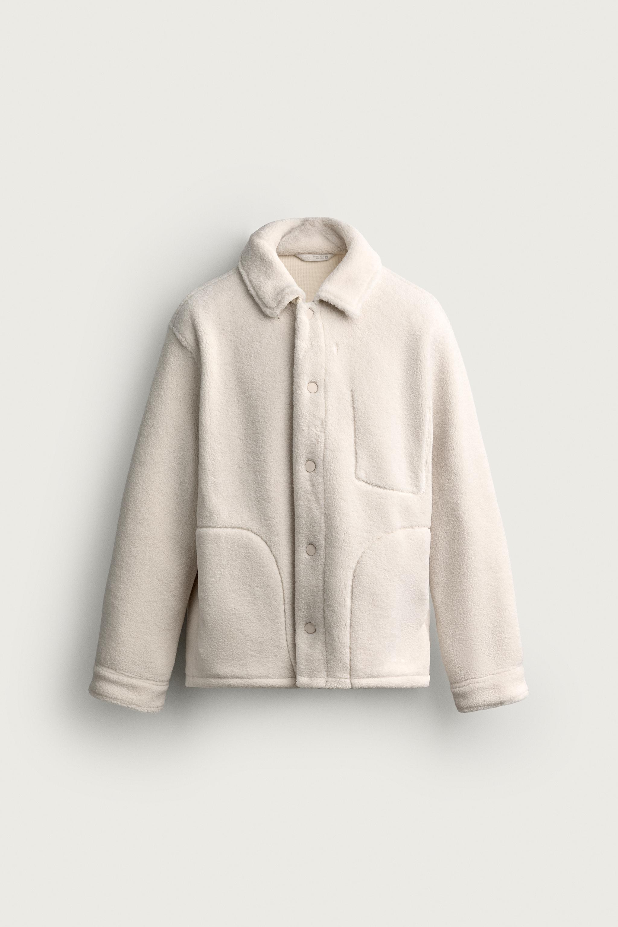 FAUX SHEARLING POCKET OVERSHIRT