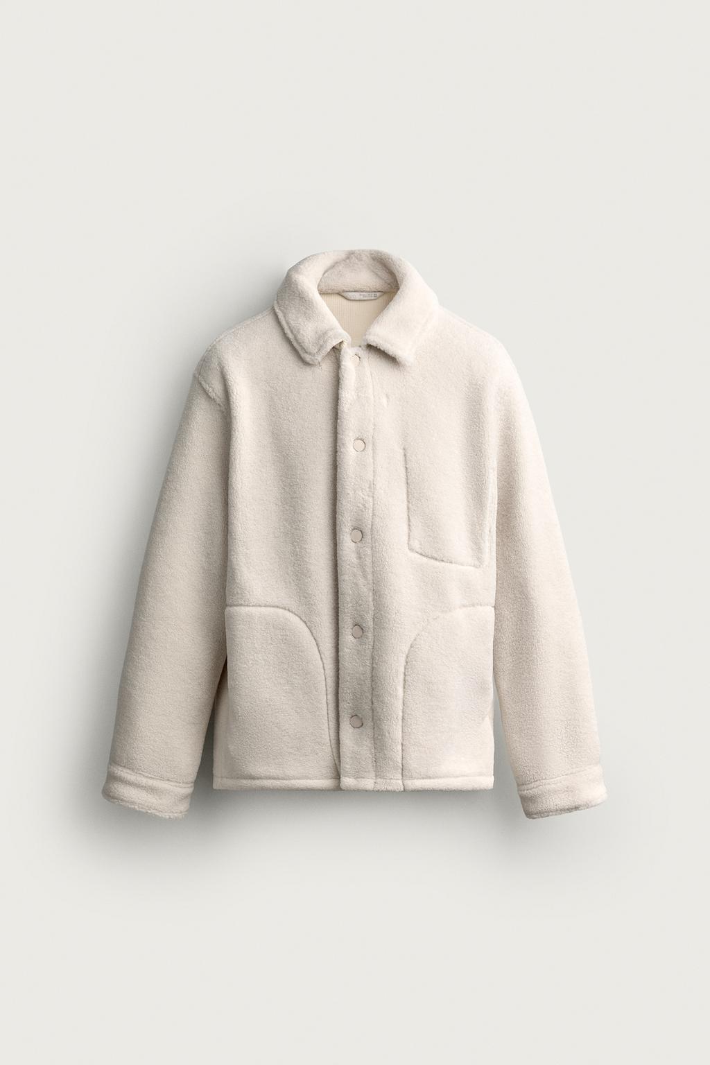 FAUX SHEARLING OVERSHIRT WITH POCKETS