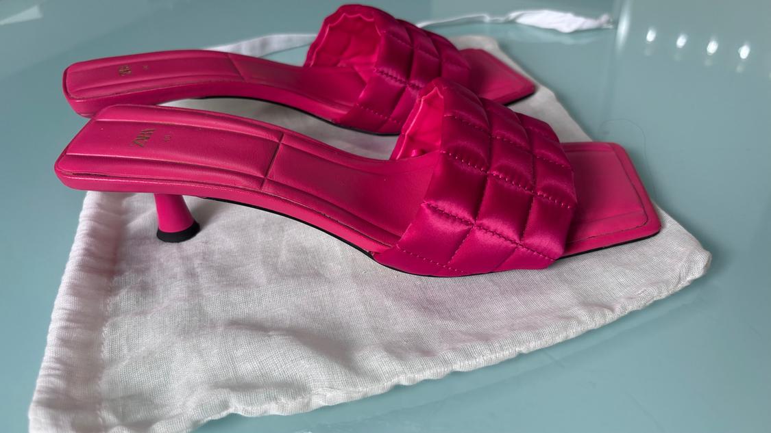 SATIN MULES WITH PADDED DETAIL - Image 6
