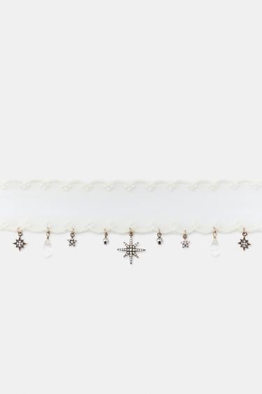 WOVEN CHOKER WITH CHARMS - White by Zara - Image 3