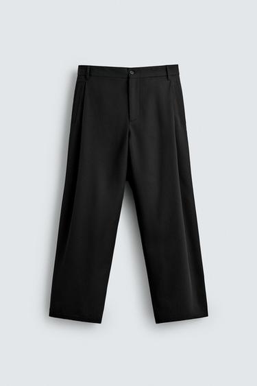 PLEATED SUIT TROUSERS - Black by Zara