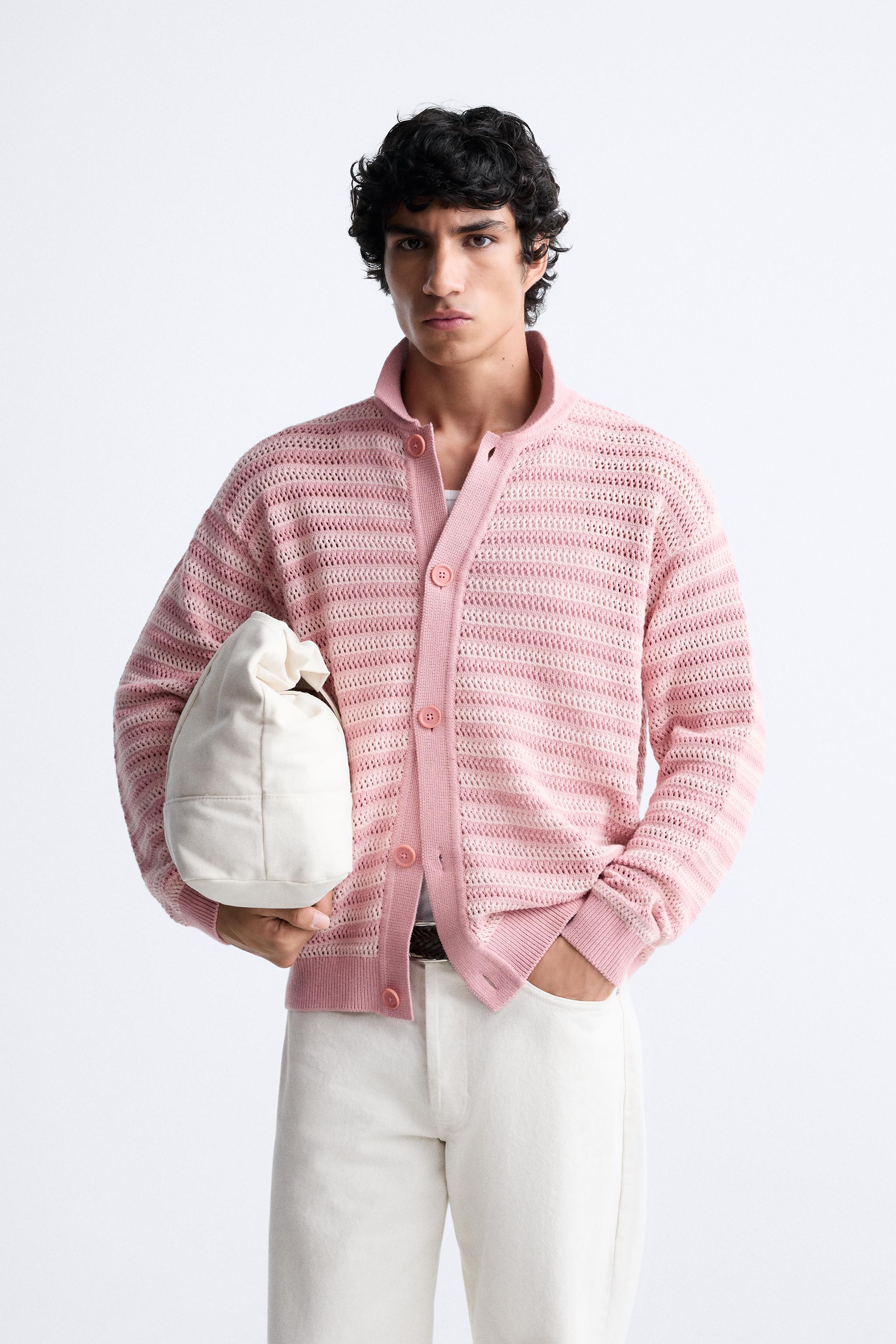 zara pink cardigan