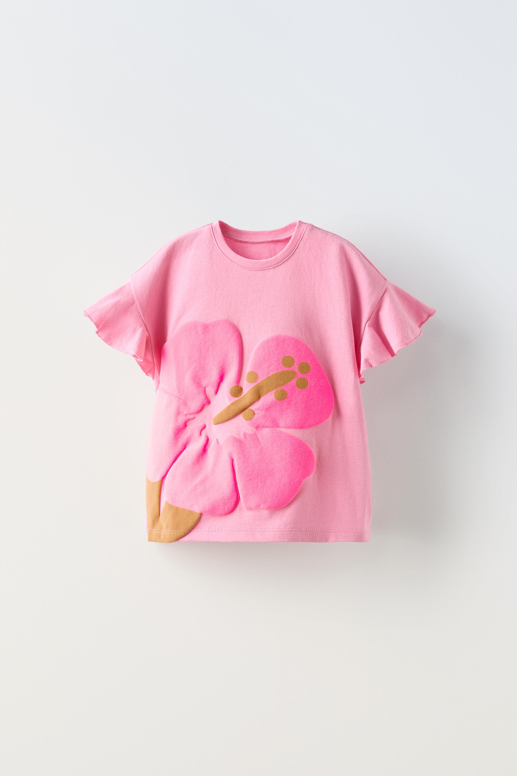 Camiseta rosa zara sale