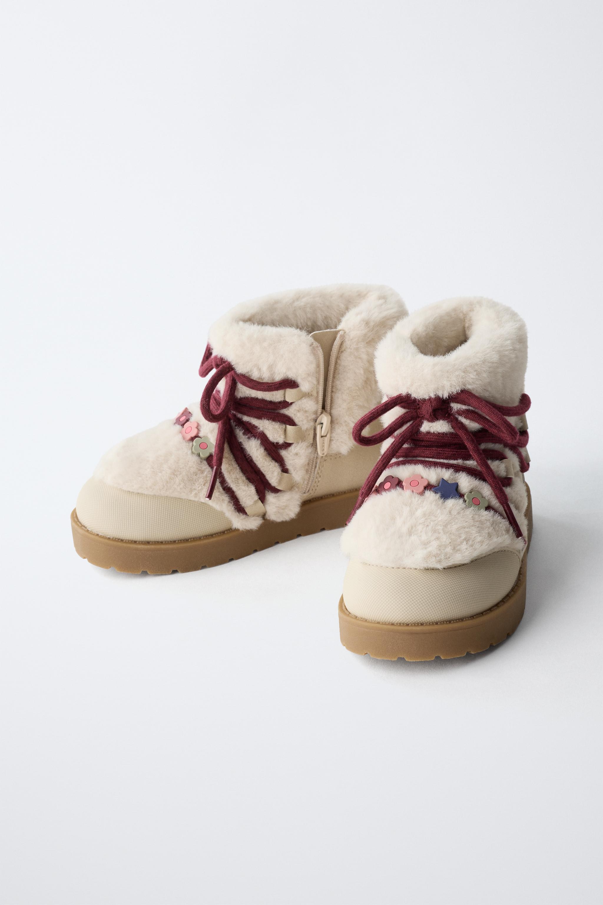 BEADED FUR-LINED BOOTS