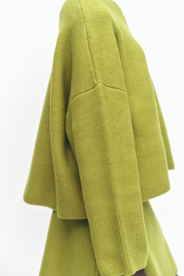 BASIC PLAIN KNIT SWEATER - Light green by Zara - Image 2