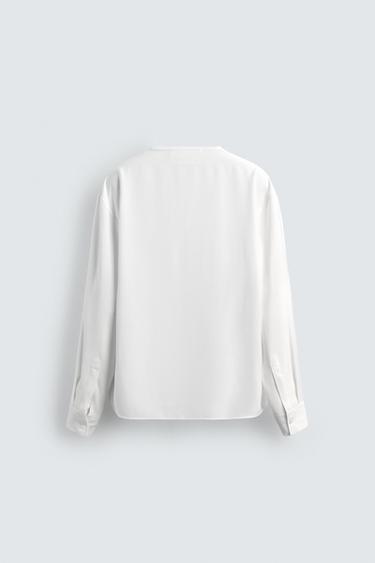 FLOWING RELAXED FIT SHIRT - Oyster-white de Zara - Image 7