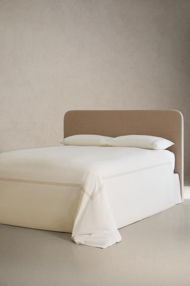 HOUSSE DE COUETTE SATIN BRODÉE - Marron / Taupe de Zara - Image 1